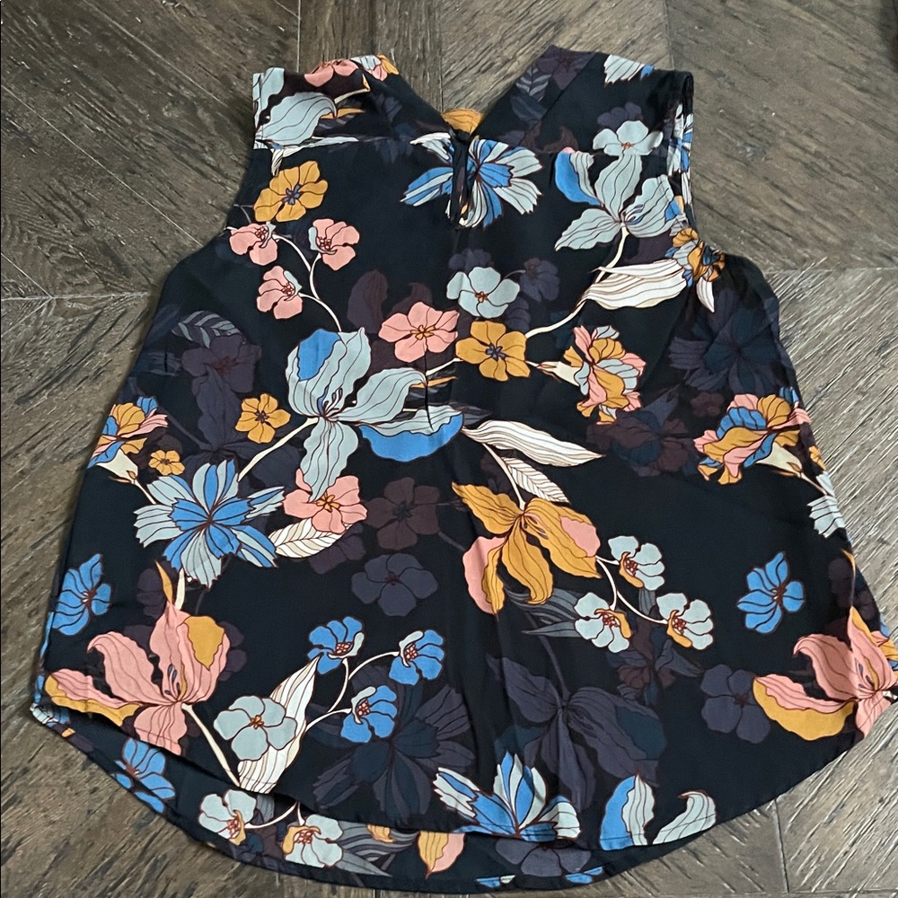 Who What Wear Black Floral Blouse Medium - Picture 3 of 3